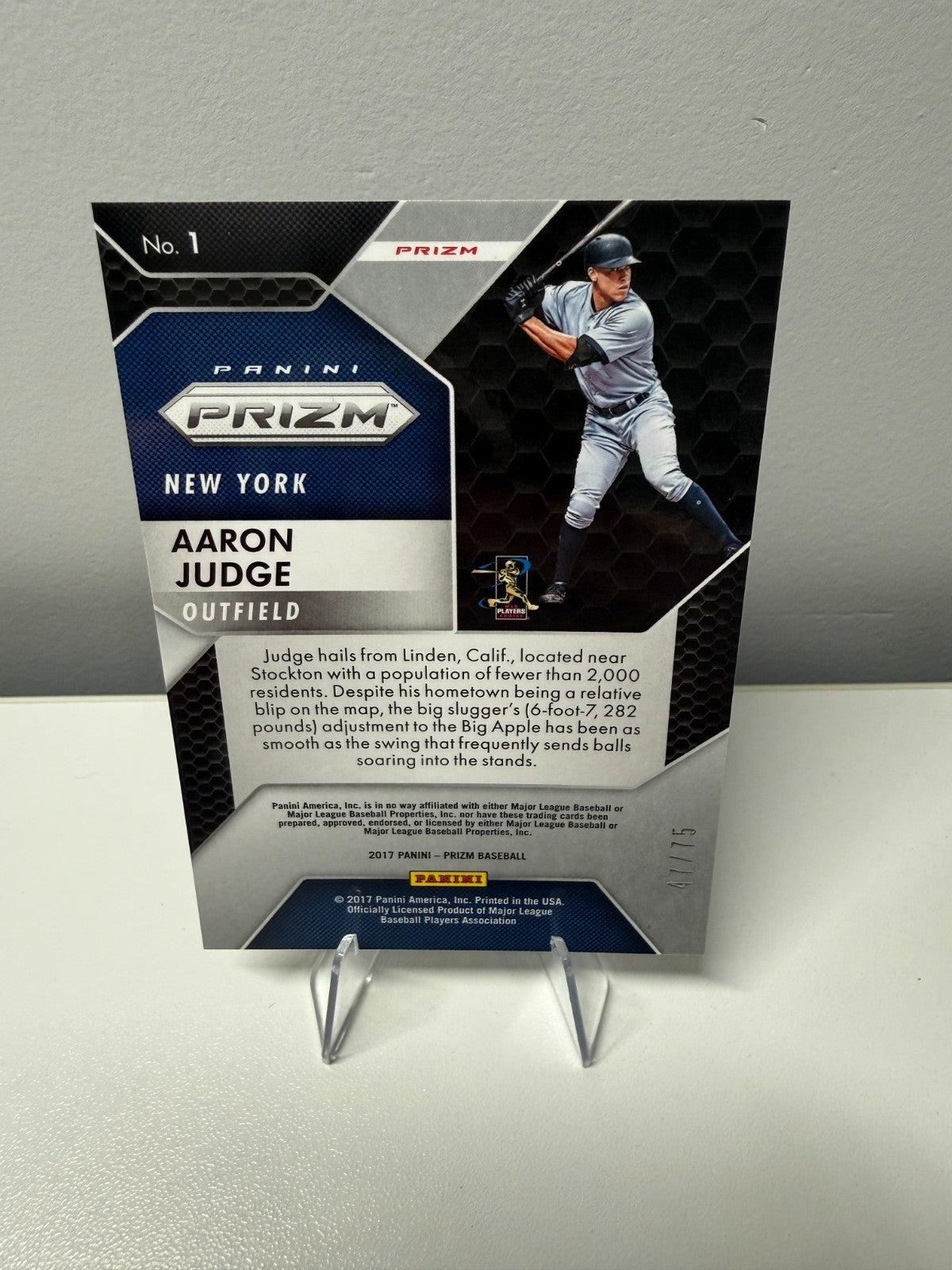 Aaron Judge 2017 Panini Prizm Red Crystals RC /75 #1 Yankees