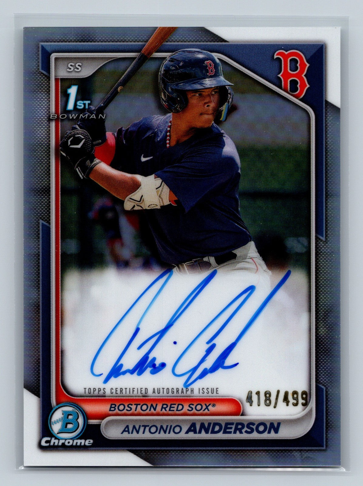 Antonio Anderson 2024 Bowman Chrome 1st Refractor Auto /499 #CPA-AAN Red Sox