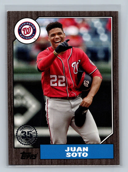Juan Soto 2022 Topps Series 1 1987 35th Anniversary Black /299 #T87-79 Nationals