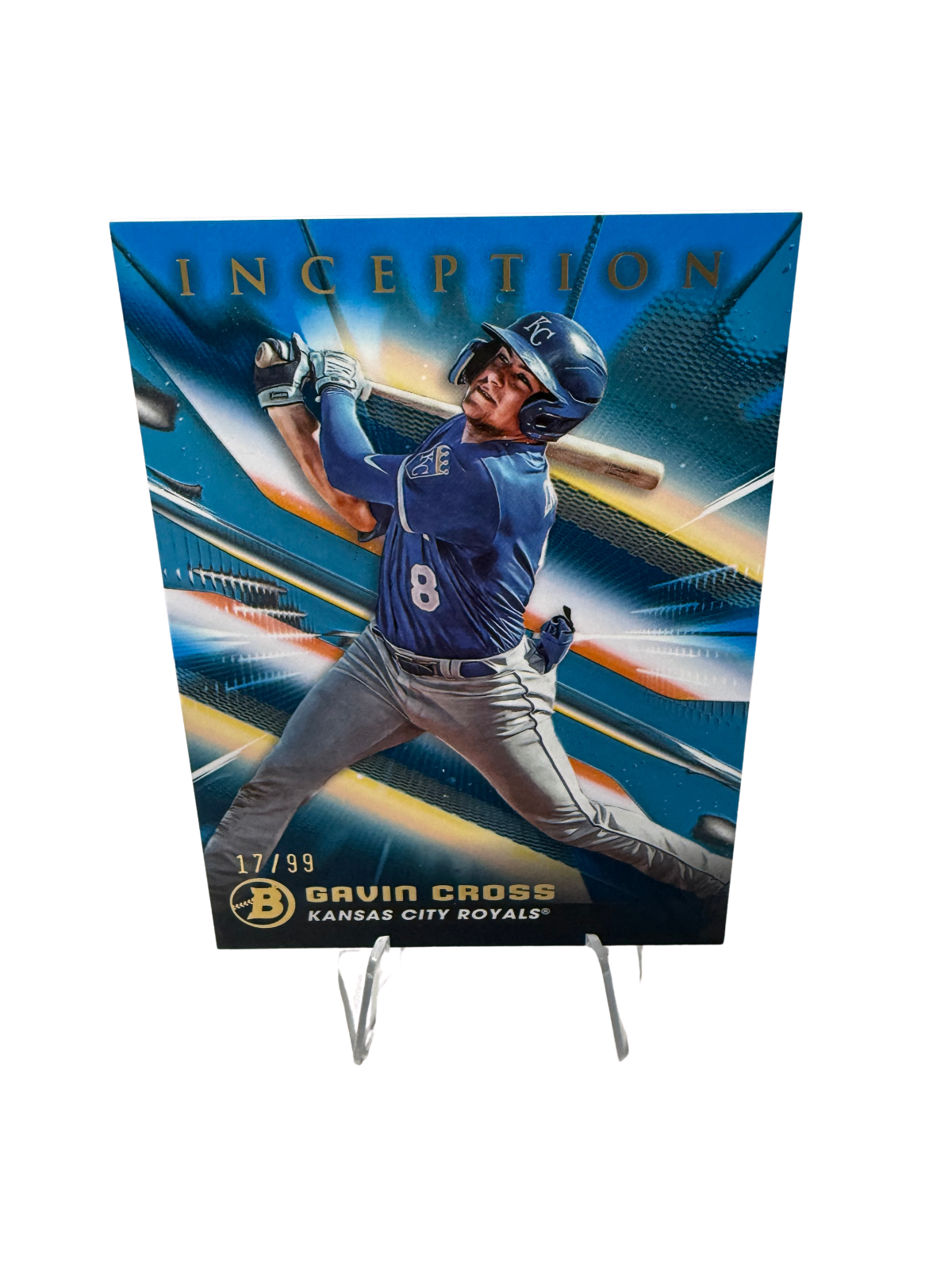 Gavin Cross 2023 Bowman Inception Blue Foil /99 #73 Royals
