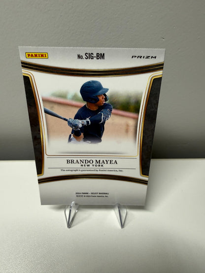 Brando Mayea 2024 Panini Select Signatures Silver Prizm Auto #SIG-BM Yankees