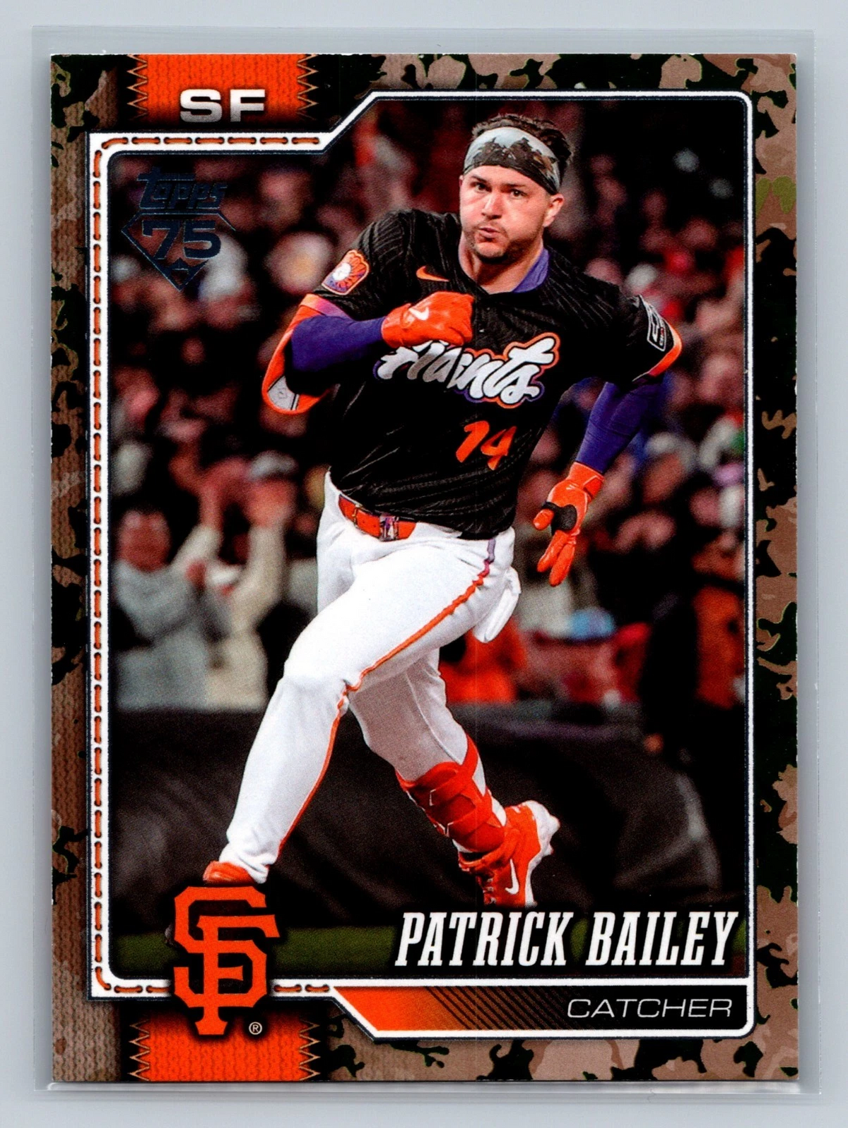 Patrick Bailey 2026 Topps Series 1 Memorial Day Camo /25 #7 Giants
