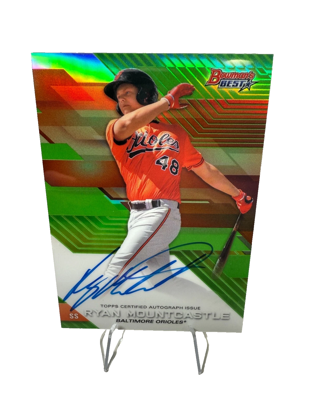 Ryan Mountcastle 2017 Bowman Best Prospect Green Refractor Auto /99 #B17-RM