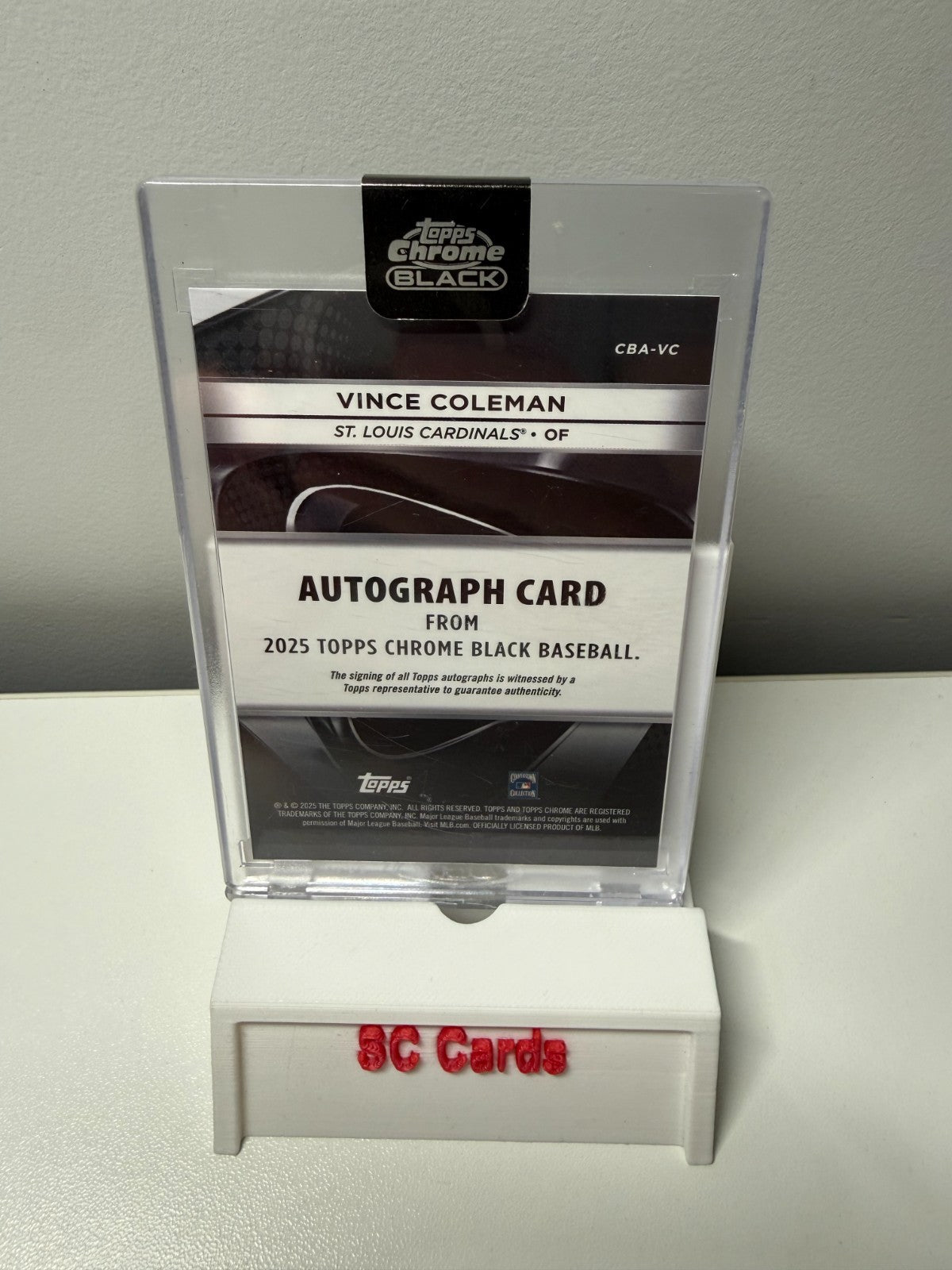 Vince Coleman 2025 Topps Chrome Black Auto #CBA-VC Cardinals