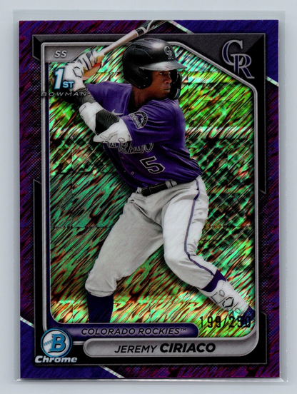 Jeremy Ciriaco 2024 Bowman Chrome 1st Purple Shimmer Refractor /250 #BCP-165