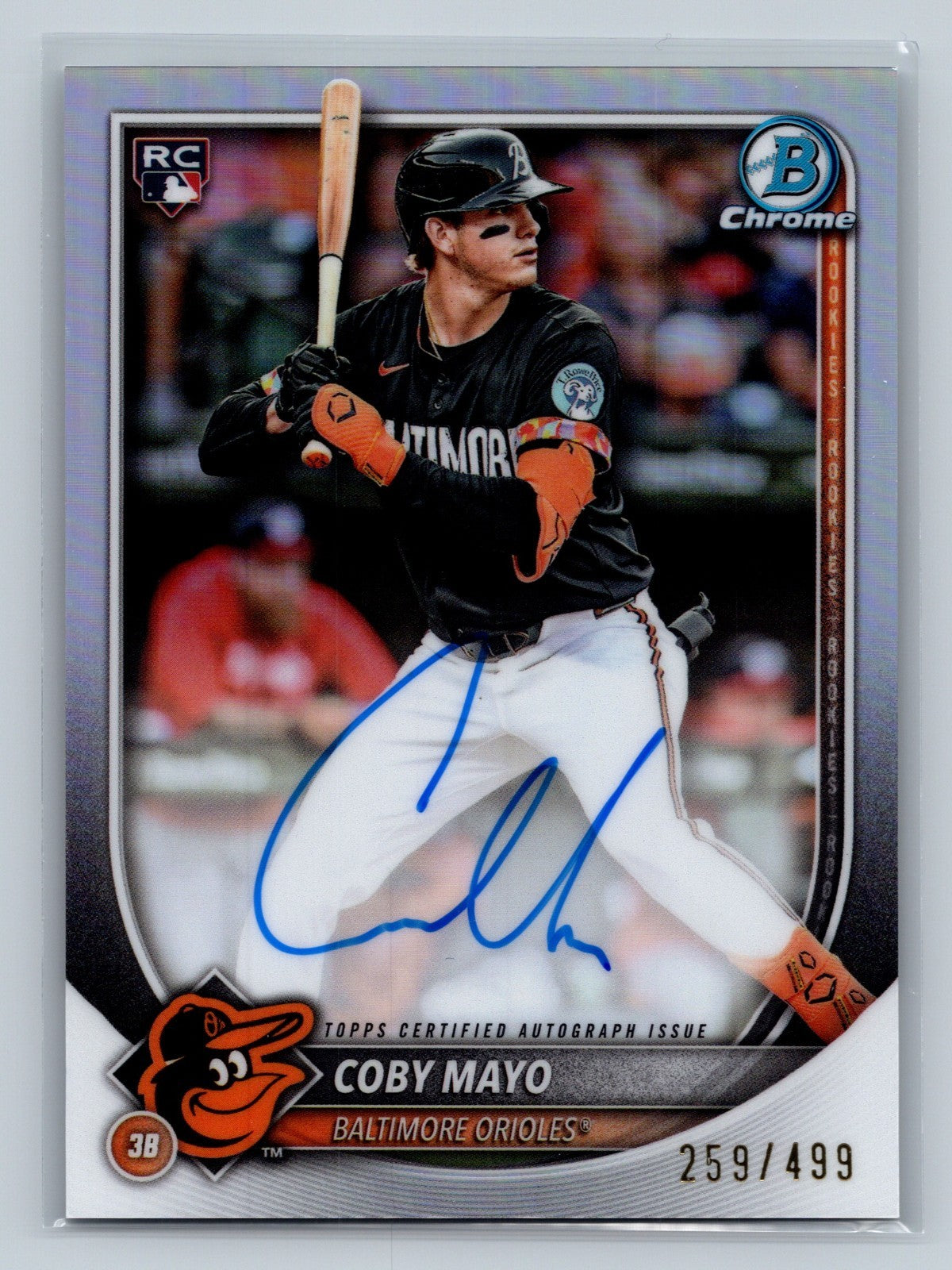 Coby Mayo 2025 Bowman Chrome Refractor Auto RC /499 #CRA-CM Orioles