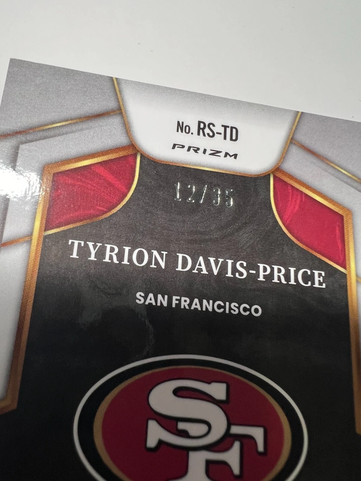 Tyrion Davis-Price 2022 Select White Prizm RC Auto /49 #FS-TD 49ers