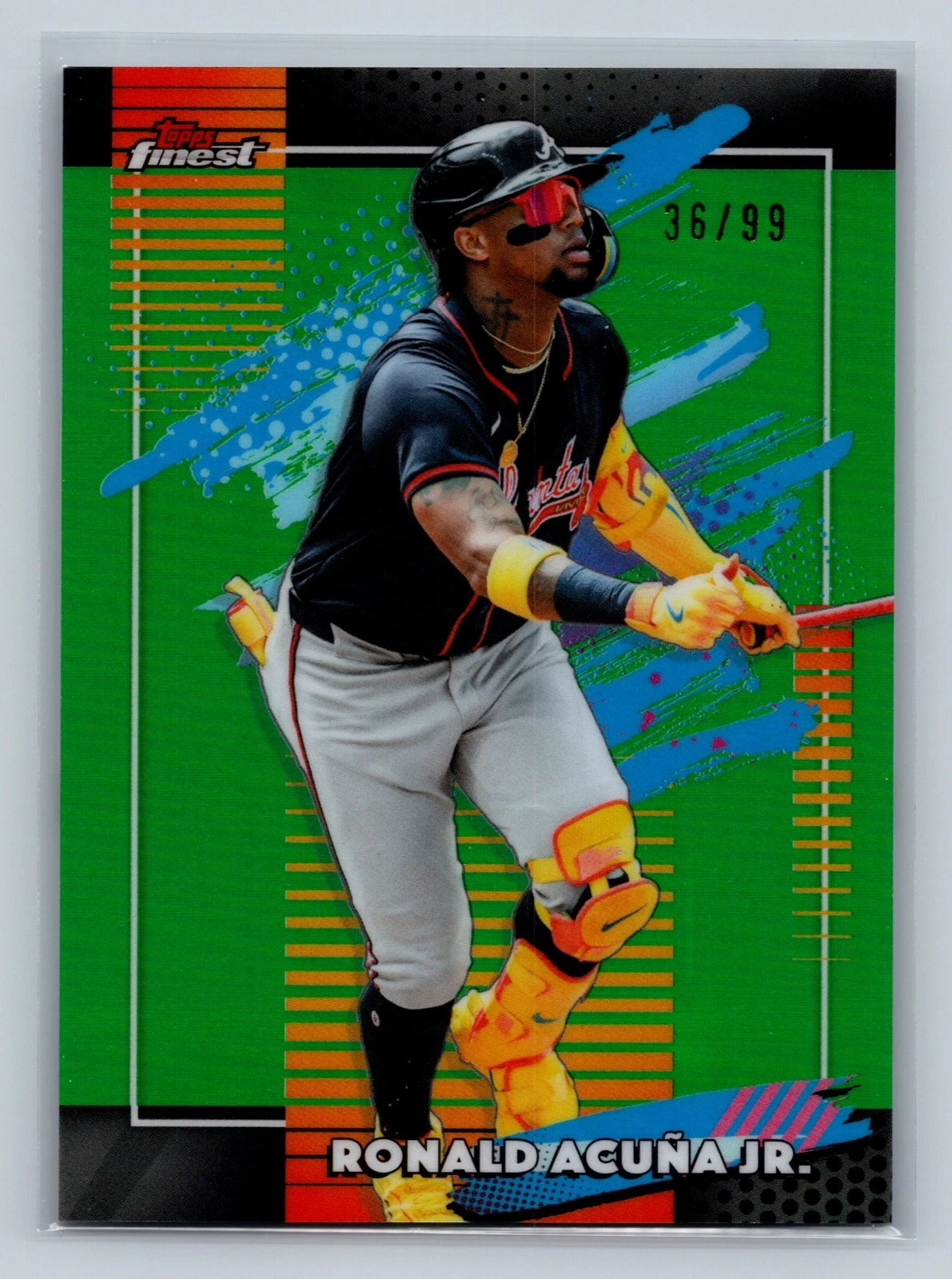 Ronald Acuna Jr. 2026 Topps Finest Uncommon Green Refractor /99 #187 Braves