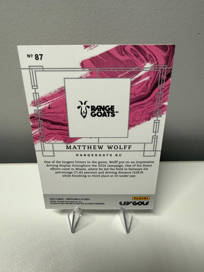 Matthew Wolff 2024 Panini Impeccable LIV Golf Pink /99 #36 RangeGoats GC