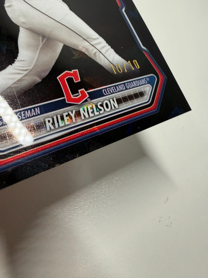 Riley Nelson 2026 Bowman Chrome 1st Sapphire Black /10 #BCP-124 Guardians