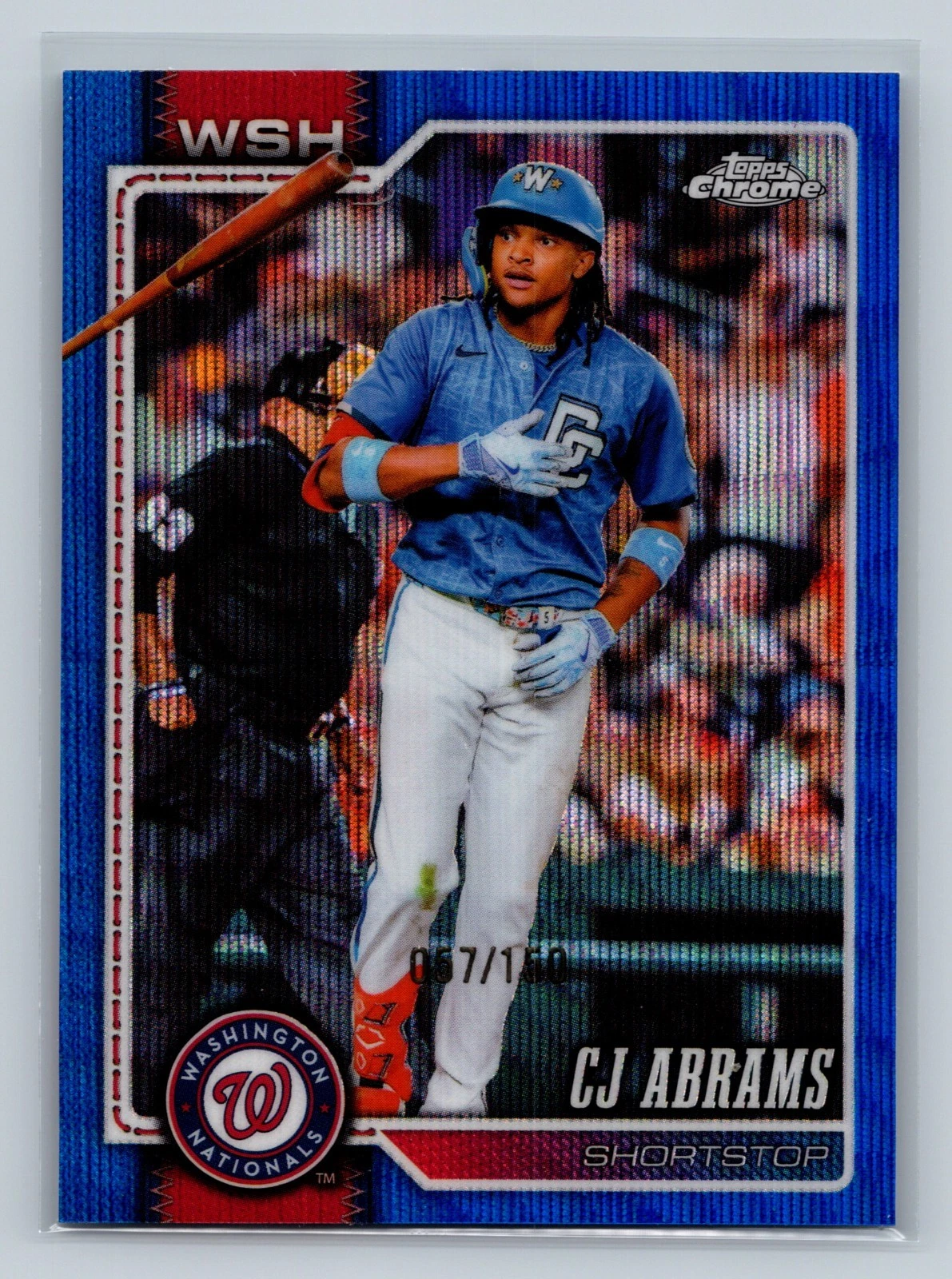 CJ Abrahams 2026 Topps Chrome Blue Wave Refractor /150 #243 Nationals