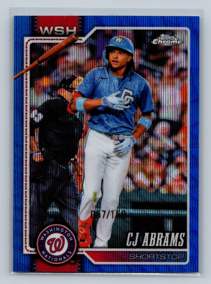 CJ Abrahams 2026 Topps Chrome Blue Wave Refractor /150 #243 Nationals