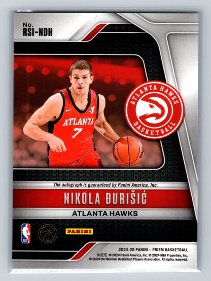 Nikola Durisic 2024-25 Panini Prizm Rookie Signatures Auto RC #RSI-NDH Hawks