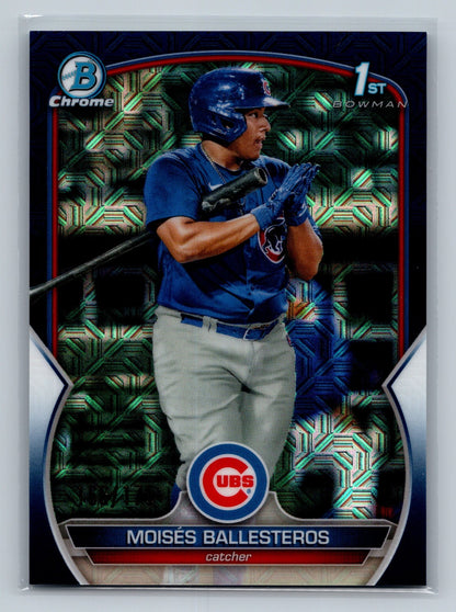 Moises Ballesteros 2023 Bowman Chrome 1st Mega Box Navy Mojo Refractor /150
