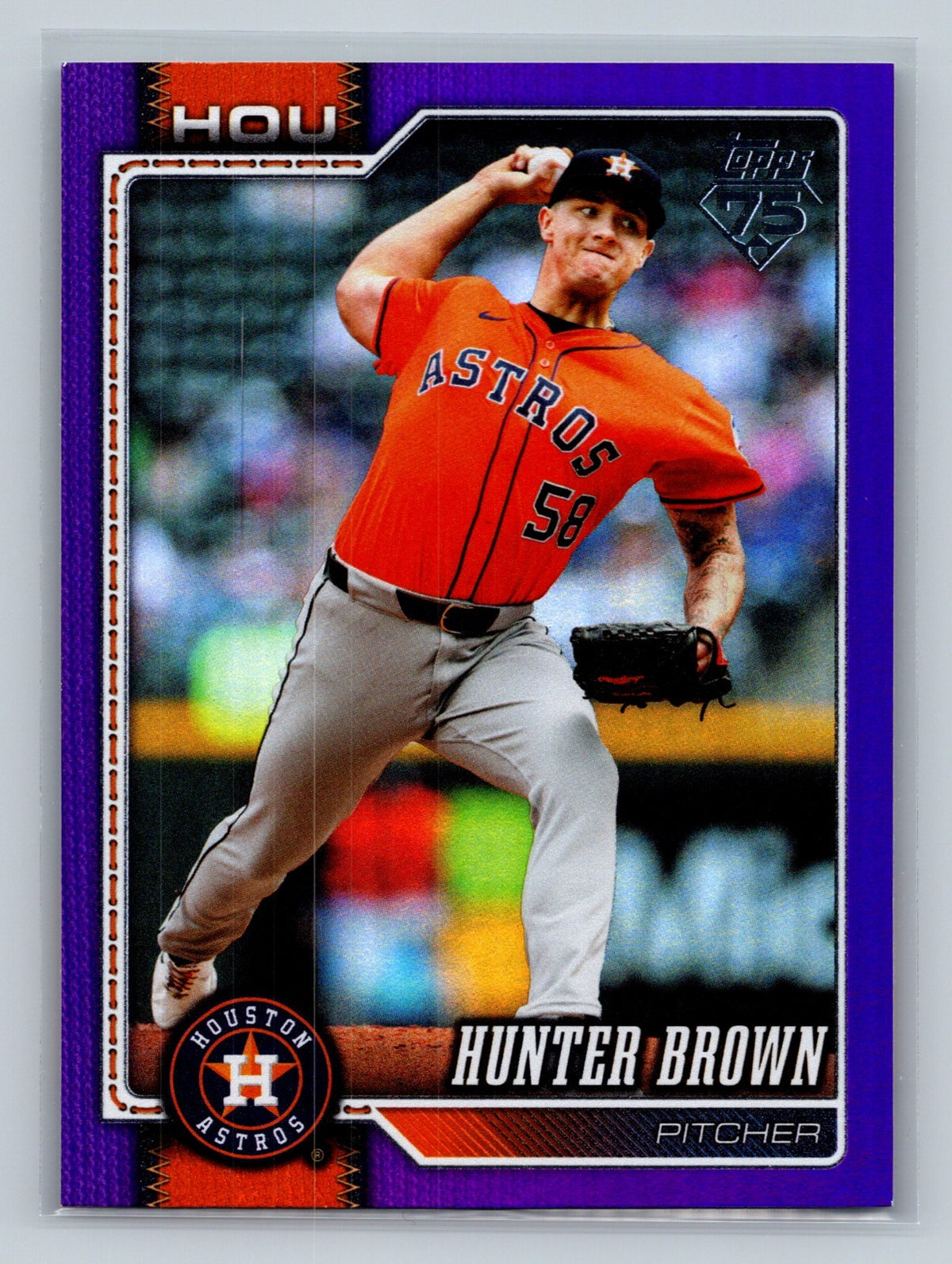 Hunter Brown 2026 Topps Series 1 Purple Foil /250 #264 Astros
