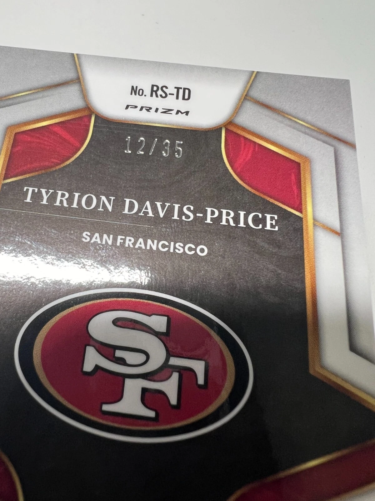 Tyrion Davis-Price 2022 Select White Prizm RC Auto /49 #FS-TD 49ers