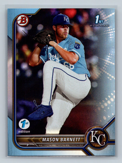 Mason Barnett 2022 Bowman Draft 1st Edition Paper Sky Blue Foil #BD-172 Royals