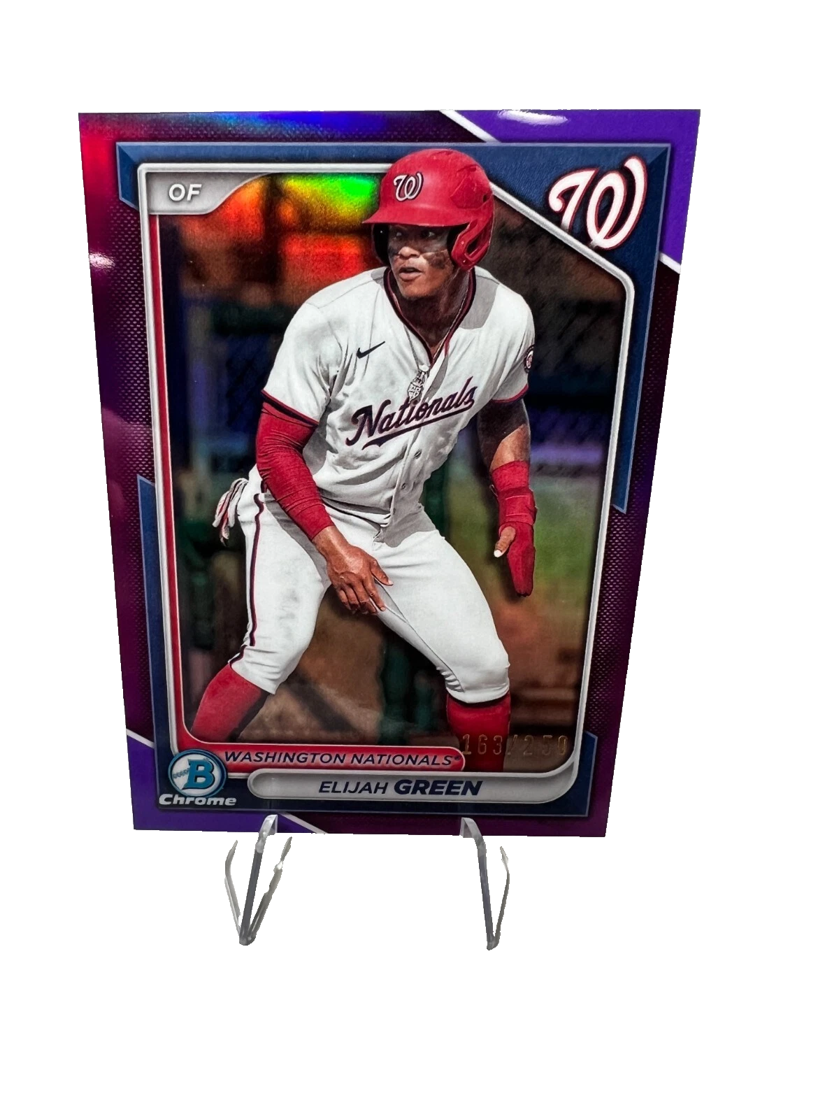 Elijah Green 2024 Bowman Chrome Prospect Purple Refractor /250 #BCP-72 Nationals