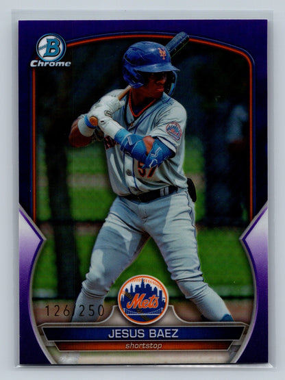 Jesus Baez 2023 Bowman Draft Chrome Purple Refractor /250 #BDC-108 Mets