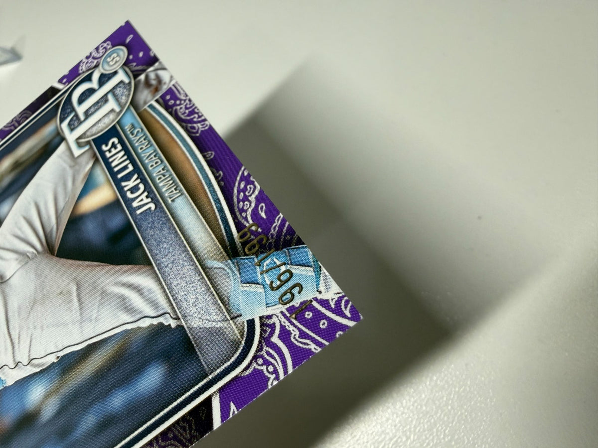 Jack Lines 2025 Bowman 1st Purple Pattern /199 #BP-64 Rays