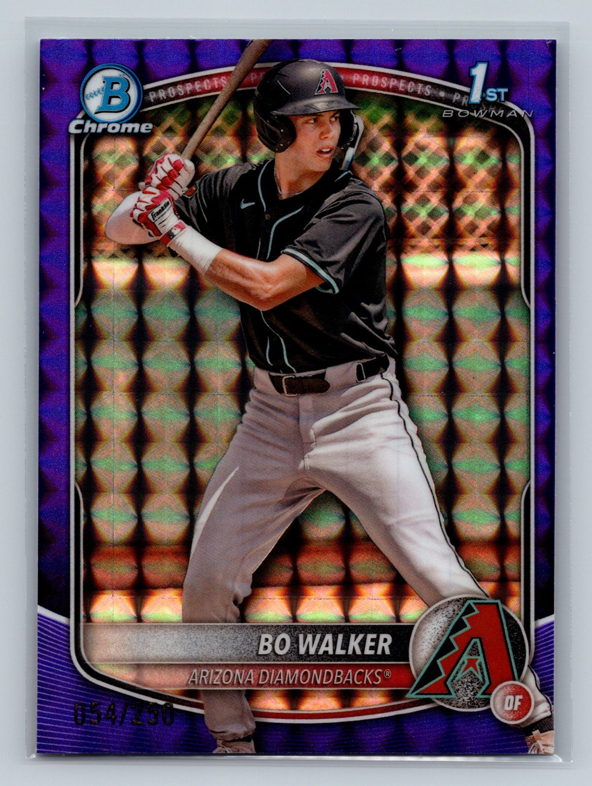 BO Walker 2025 Bowman Chrome 1st Purple Geometric Refractor /250 #BCP-92