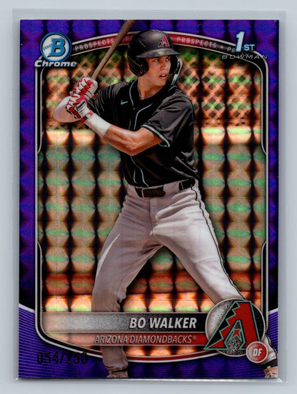 BO Walker 2025 Bowman Chrome 1st Purple Geometric Refractor /250 #BCP-92
