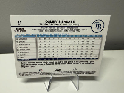Osleivis Basabe 2024 Topps Chrome Logofractor Purple Refractor /250 #/250 Rays