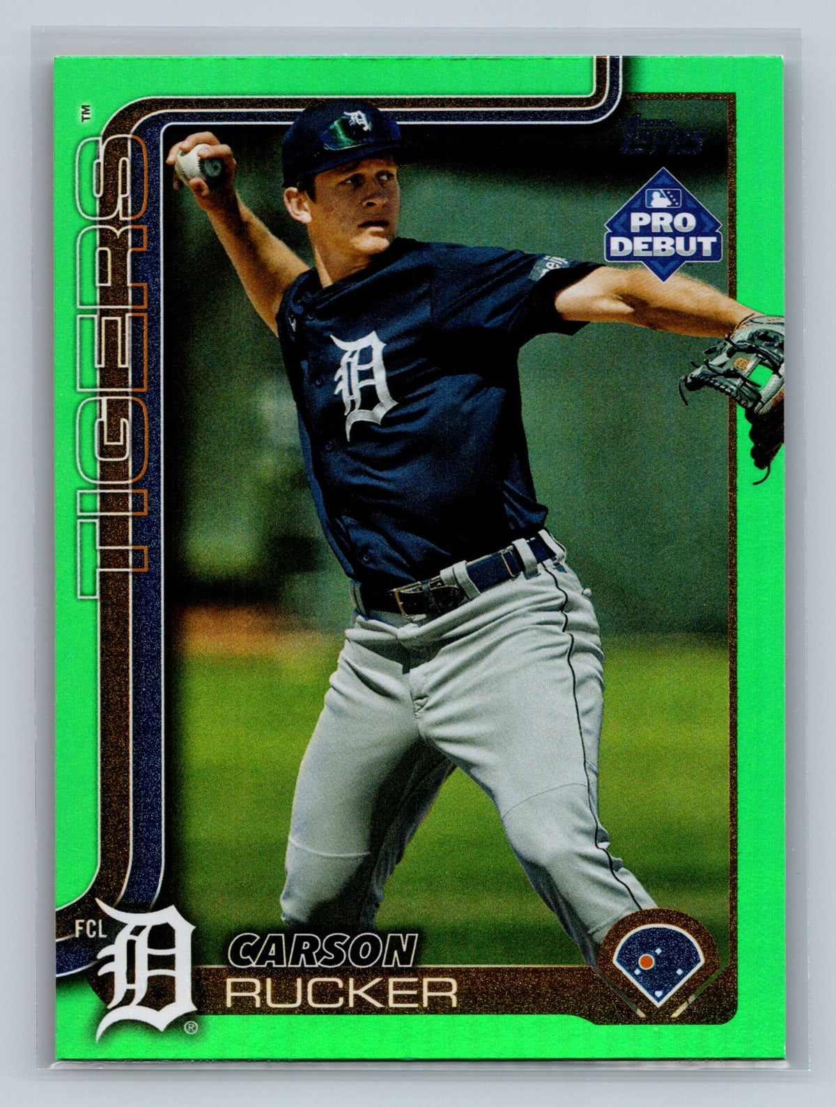 Carson Rucker 2025 Topps Pro Debut Green Foil /99 #PD-134 Tigers