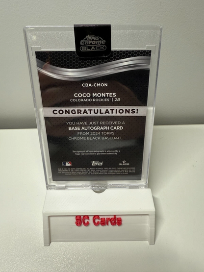 Coco Montes 2024 Topps Chrome Black Gold Refractor Auto RC /50 #CBA-CMON Rockies