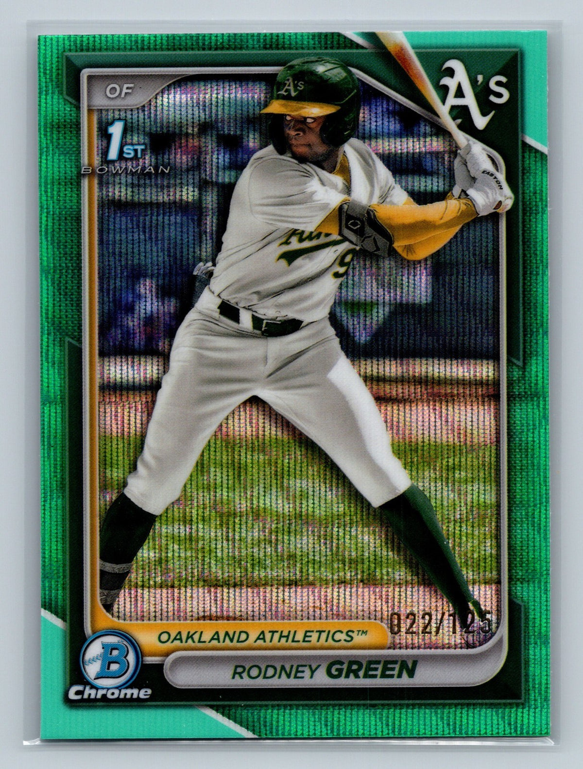 Rodney Green 2024 Bowman Draft Chrome 1st Aqua Wave Refractor /125 #BDC-187