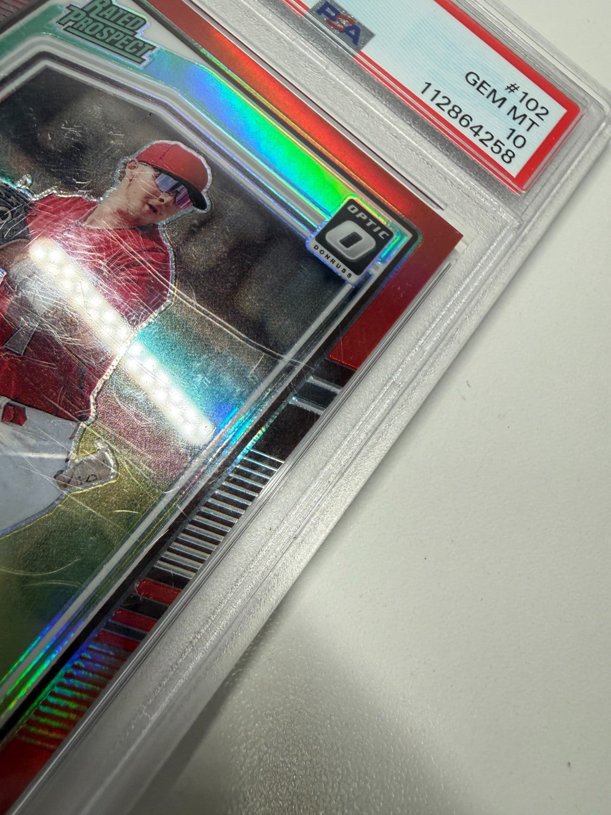 Jackson Merrill 2024 Donruss Optic Rated Prospects Red /99 #102 PSA 10 * READ *