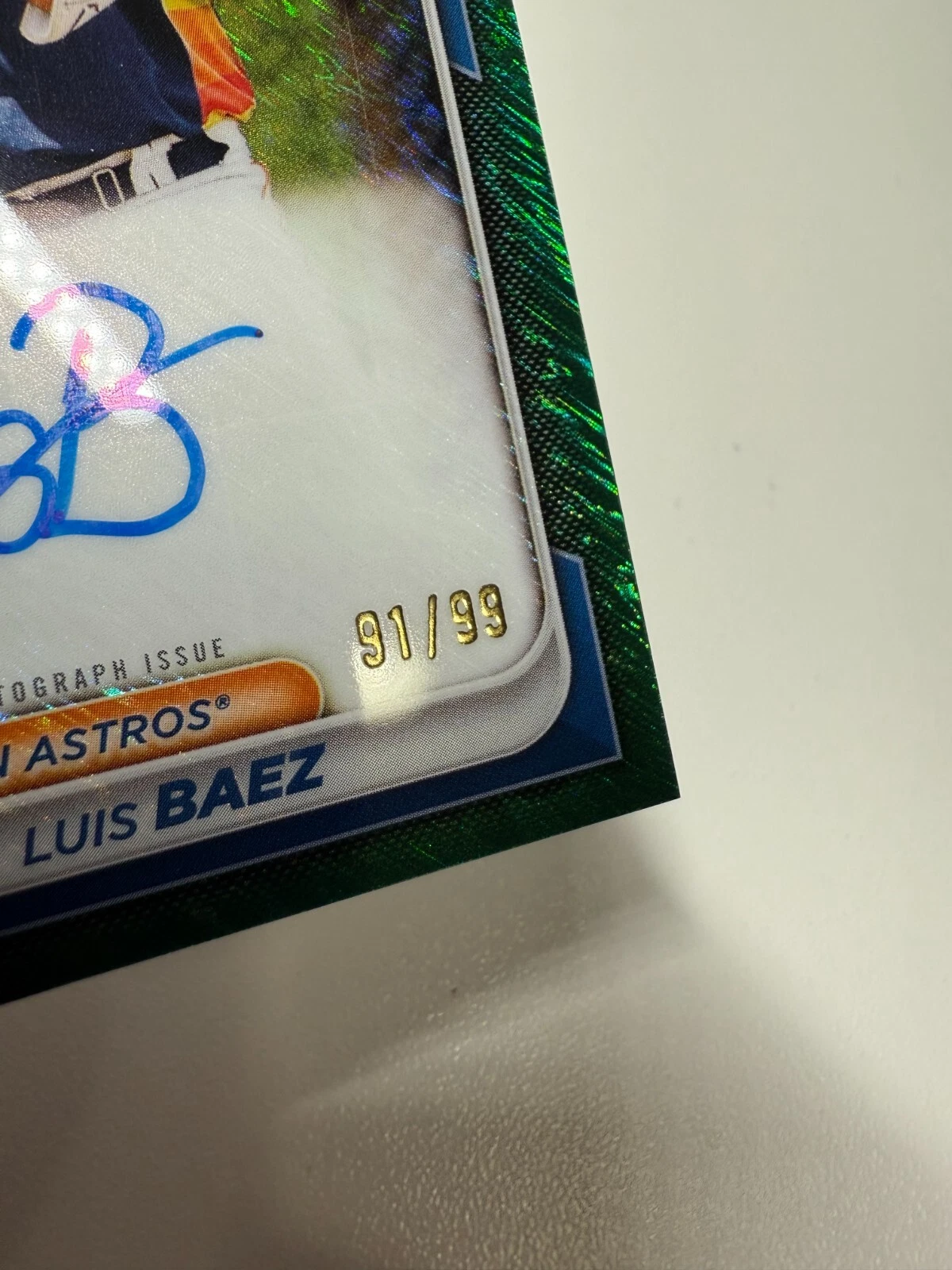 Luis Baez 2024 Bowman Chrome 1st Green Shimmer Refractor Auto /99 #CPA-LB Astros