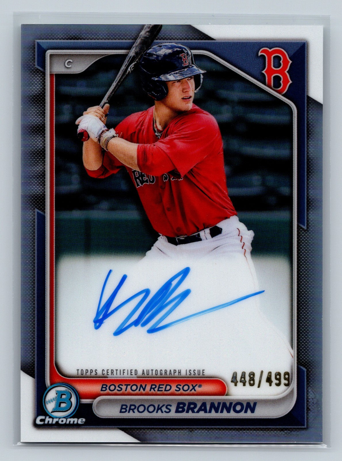 Brooks Brannon 2024 Bowman Chrome Prospects Refractor Auto /499 #CPA-BB Red Sox