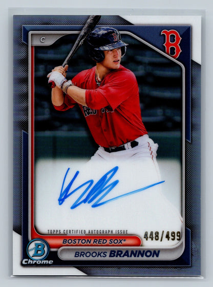 Brooks Brannon 2024 Bowman Chrome Prospects Refractor Auto /499 #CPA-BB Red Sox