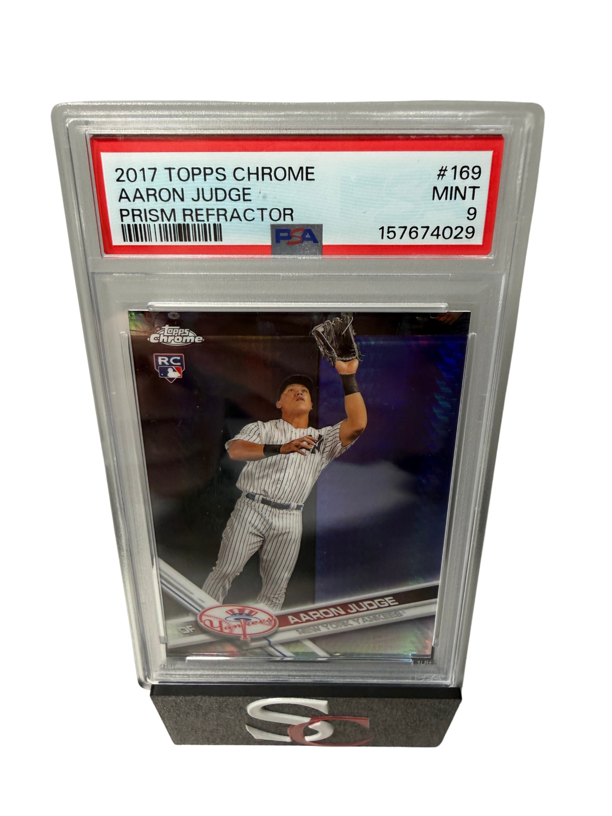 Aaron Judge 2017 Topps Chrome Prism Refractor RC #169 PSA 9 Mint
