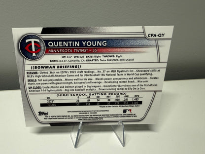 Quentin Young 2025 Bowman Draft Chrome 1st Green Lava Refractor Auto /99 #CPA-QY
