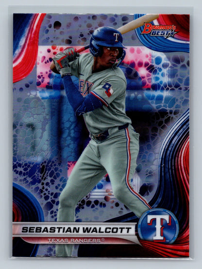 Sebastian Walcott 2024 Bowman's Best Top Prospects Refractor #TP-26 Rangers