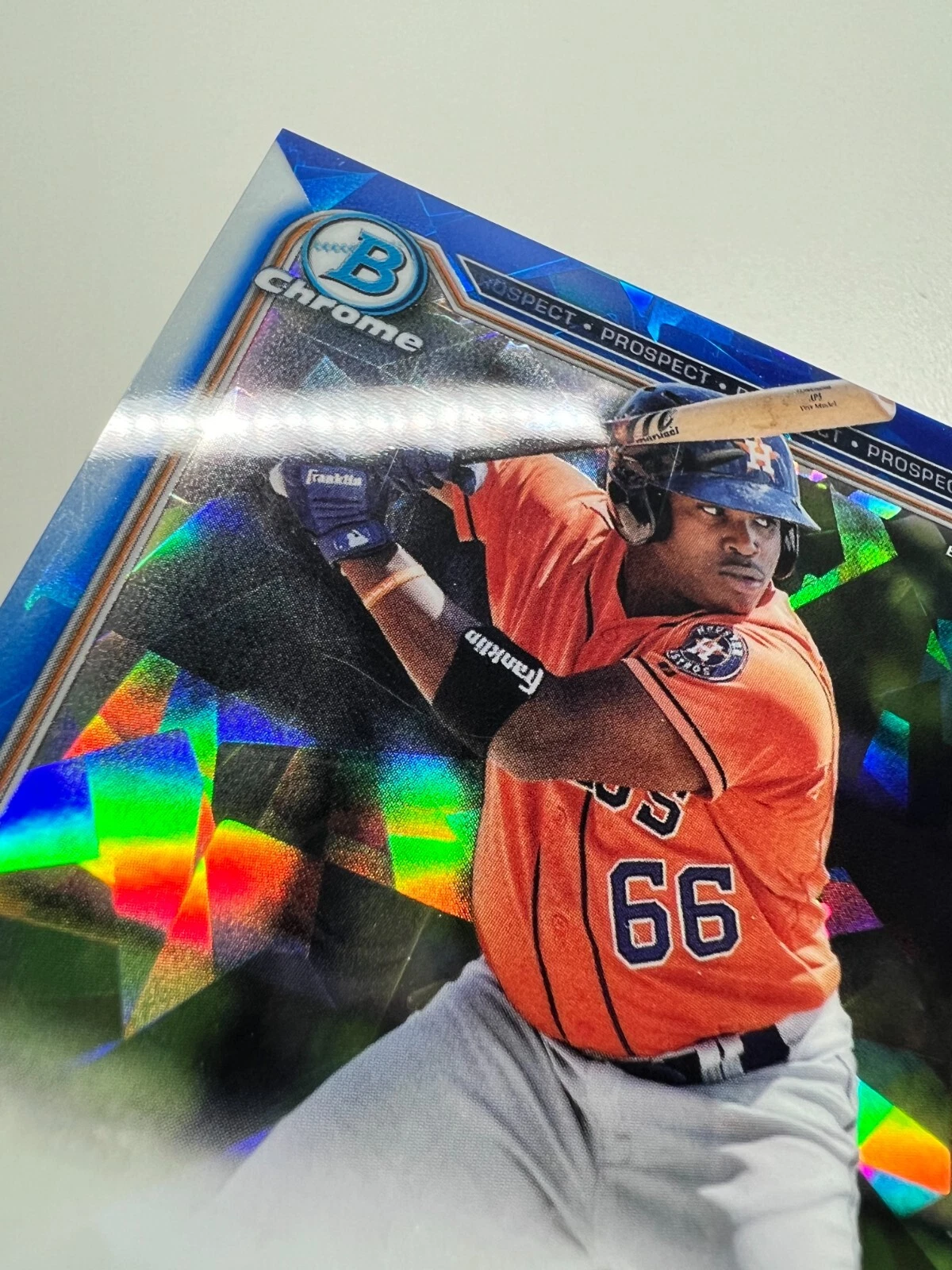 Luis Santana 2021 Bowman Chrome 1st Sapphire Edition Auto #BSPA-LS Astros