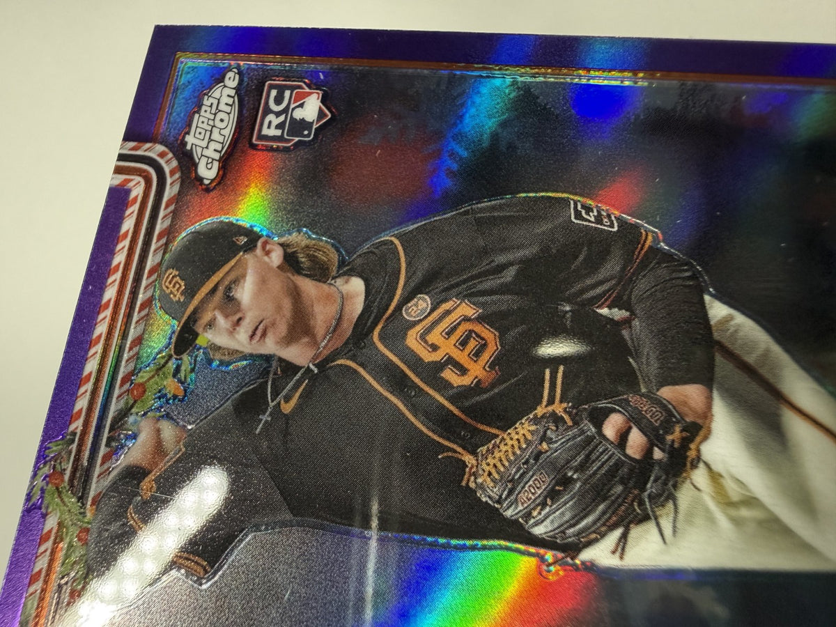 Hayden Birdsong 2025 Topps Holiday Chrome Purple Refractor RC /250 #HC85 Giants
