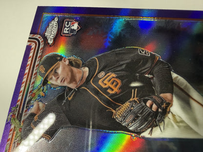 Hayden Birdsong 2025 Topps Holiday Chrome Purple Refractor RC /250 #HC85 Giants