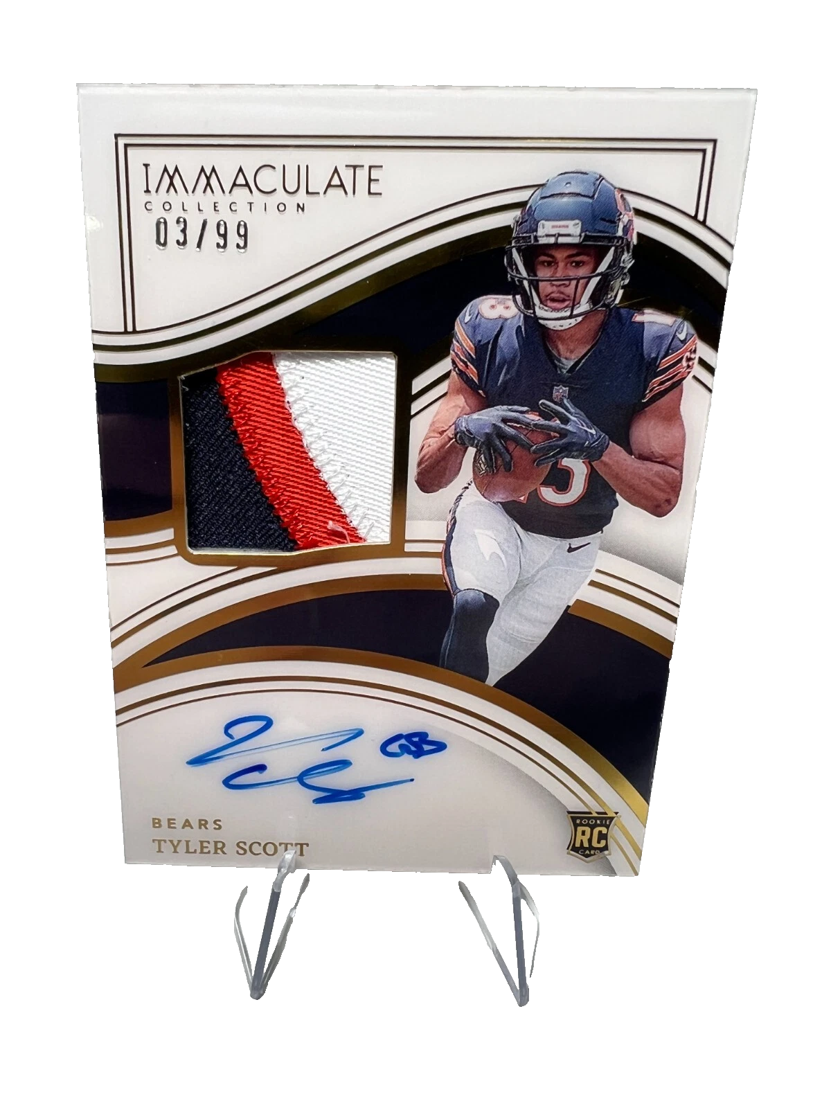 Tyler Scott 2023 Panini Immaculate Collection Patch Auto RC /99 #138 Bears