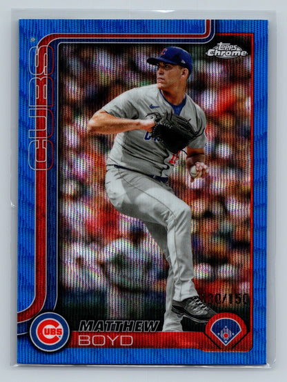 Matthew Boyd 2025 Topps Chrome Update Blue Wave Refractor /150 #USC184 Cubs