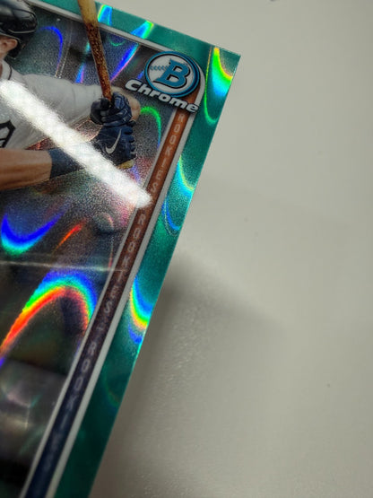 Trey Sweeney 2025 Bowman Chrome Aqua RayWave Refractor RC /199 #25 Tigers