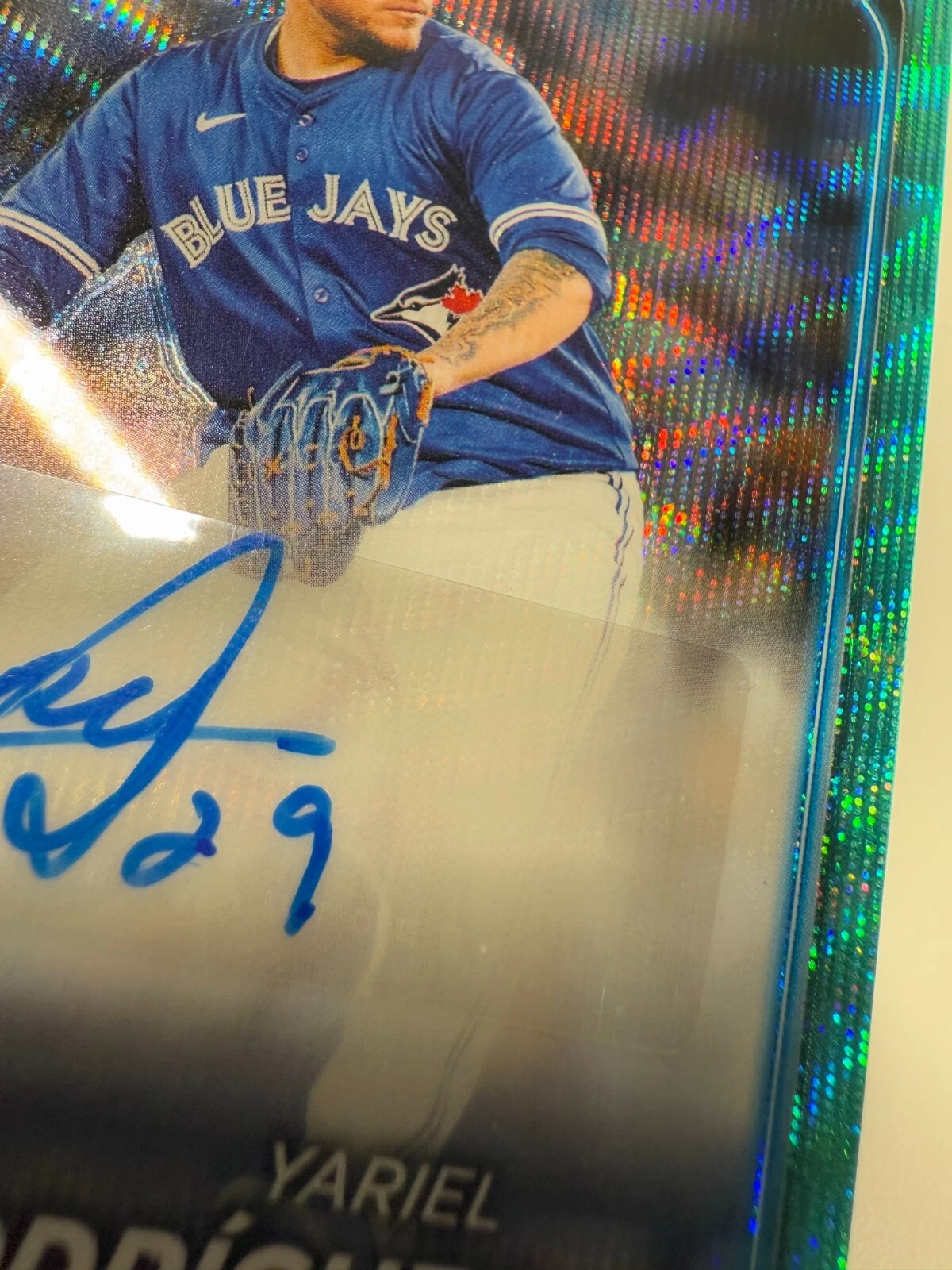 Yariel Rodriguez 2024 Topps Chrome Update Aqua Wave Auto RC /199 #AC-YR Blue Jay