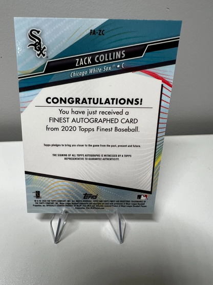 Zack Collins 2020 Topps Finest Blue Refractor Auto RC /150 #FA-ZC White Sox