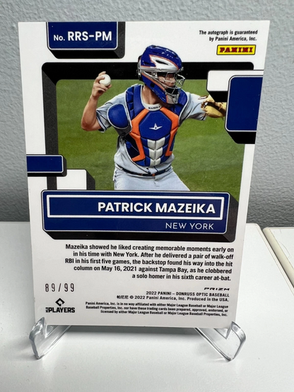 Patrick Mazeika 2022 Donruss Optic Rated Rookie Green Stars Auto /99 #RRS-PM