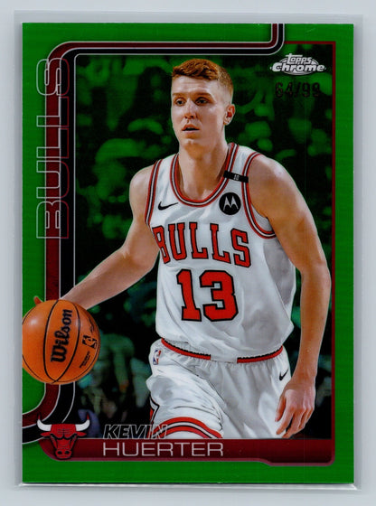 Kevin Huerter 2025-26 Topps Chrome Green Refractor /99 #43 Bulls