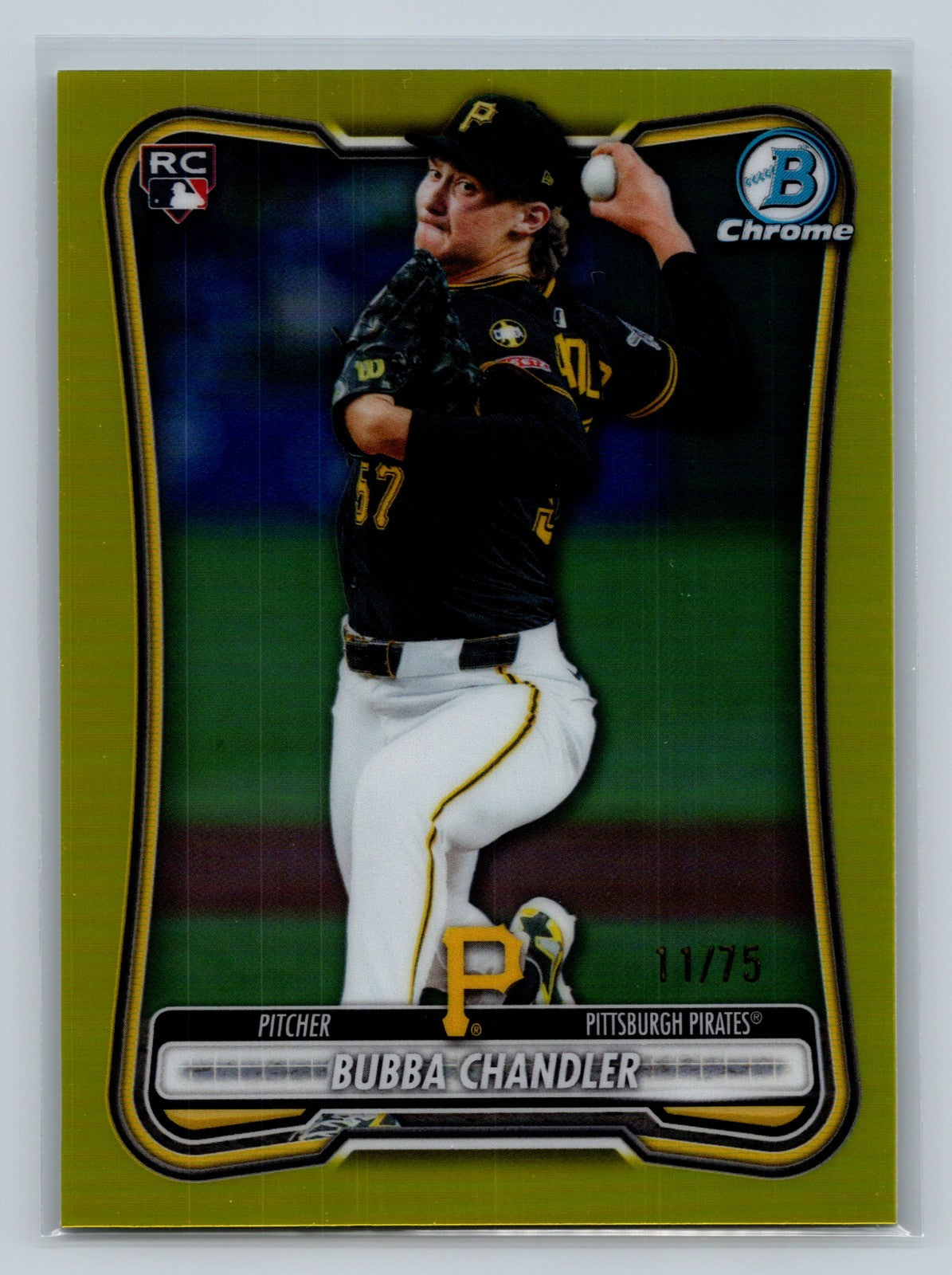 Bubba Chandler 2026 Bowman Chrome Yellow Refractor RC /75 #38 Pirates