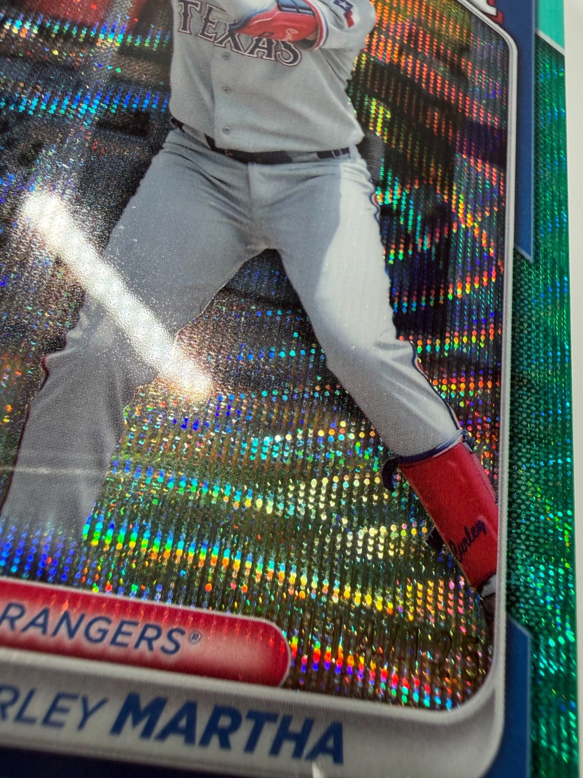Curley Martha 2024 Bowman Draft Chrome Aqua Wave Refractor /125 #BDC-165 Rangers