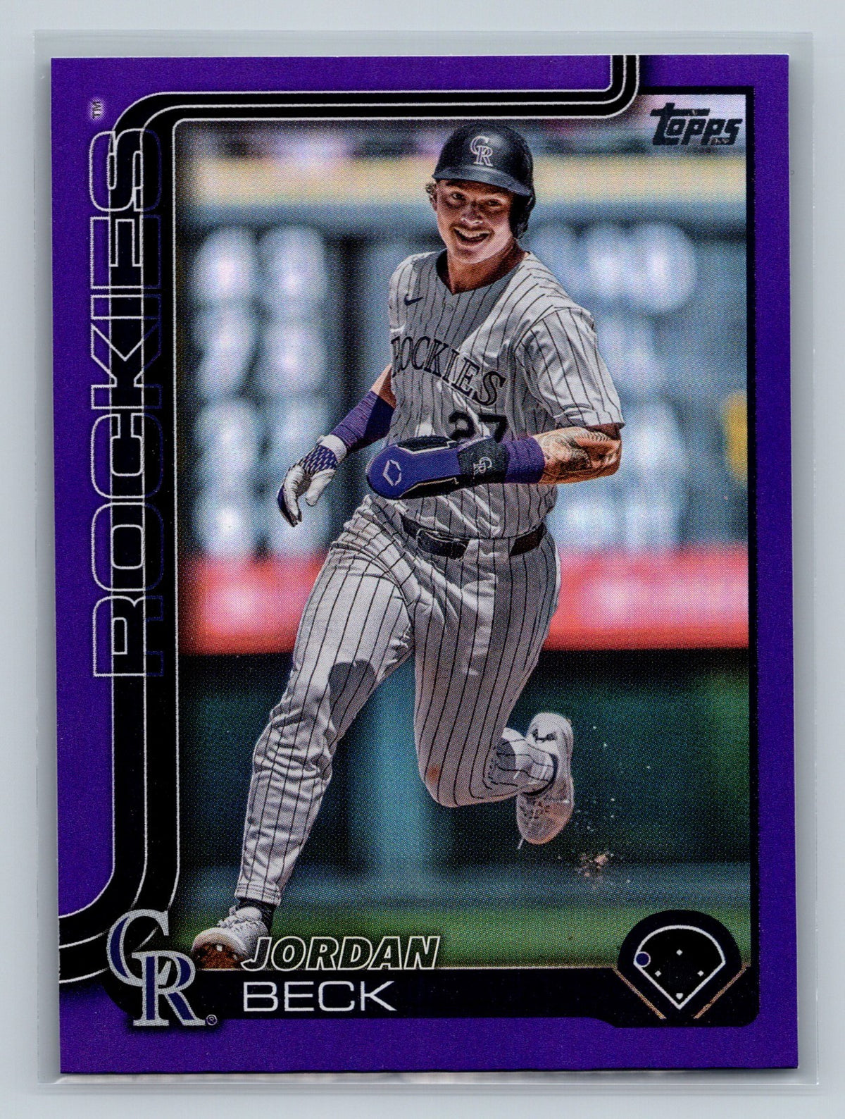 Jordan Beck 2025 Topps Series 1 Purple Foil /250 #139 Rockies